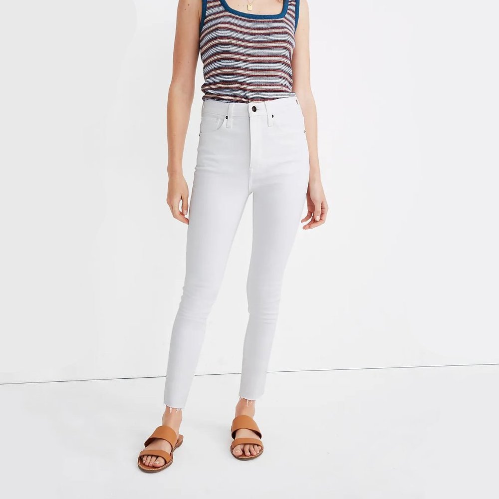 Madewell | High-Rise Skinny Jeans in Pure White: Raw-Hem Edition (NWT)